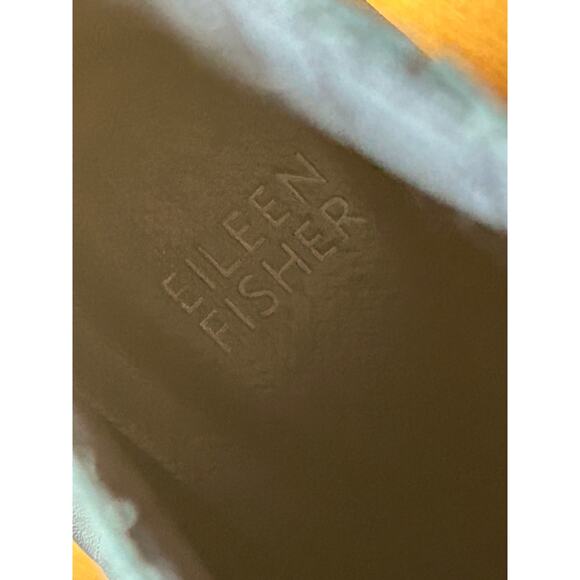 Eileen Fisher Harp Leather Platform Ankle Bootie Black Slip On Size 9 - Picture 8 of 11